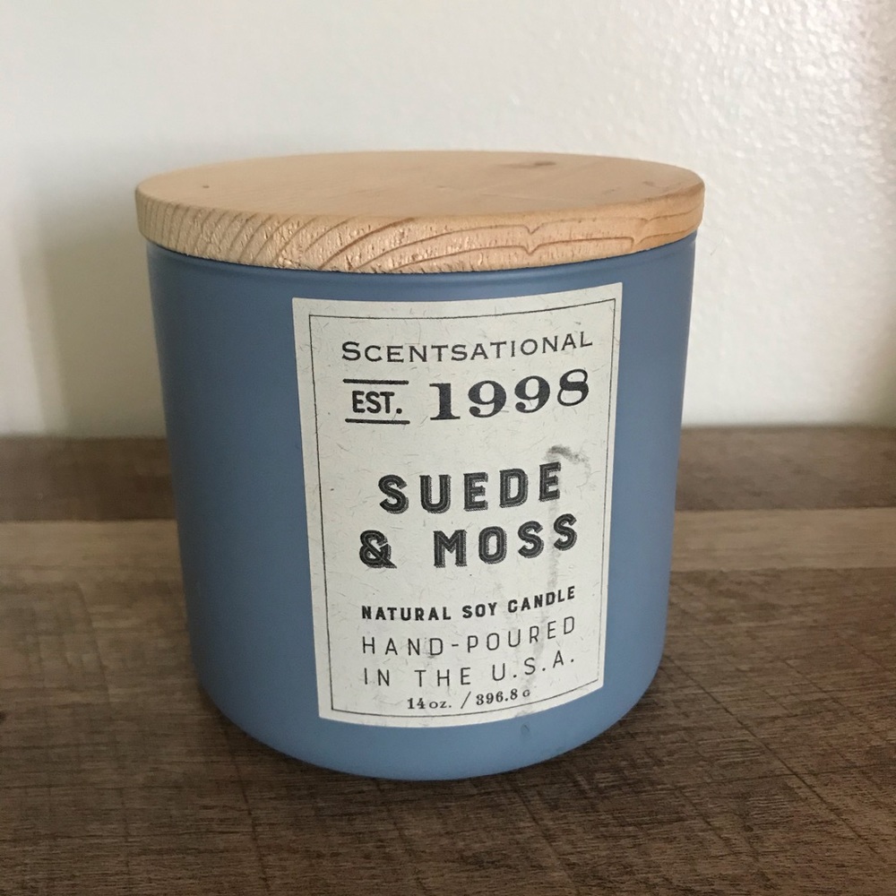 NEW Scentsational Suede & Moss 2-Wick Soy Candle
